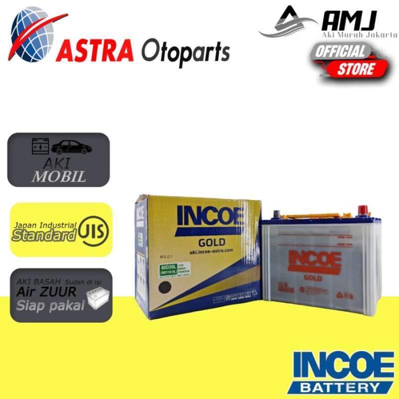 Promo Aki Mobil Diesel 80D26L Incoe Gold Astra Aki Basah 70A Terbaru