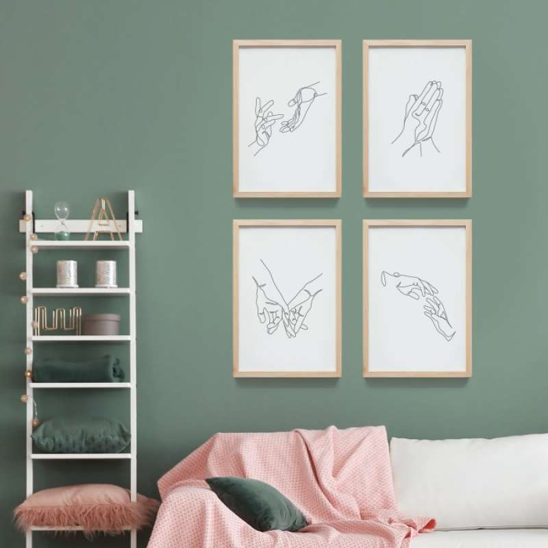 Promo Wall Decor Line Art Deco Hiasan Dinding Tangan Minimalis Abstrak