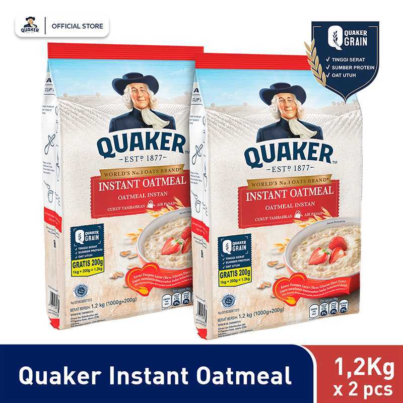 Promo Quaker Instant Oatmeal 2400 G Twinpack [2 Pcs] Diskon 8% Di ...