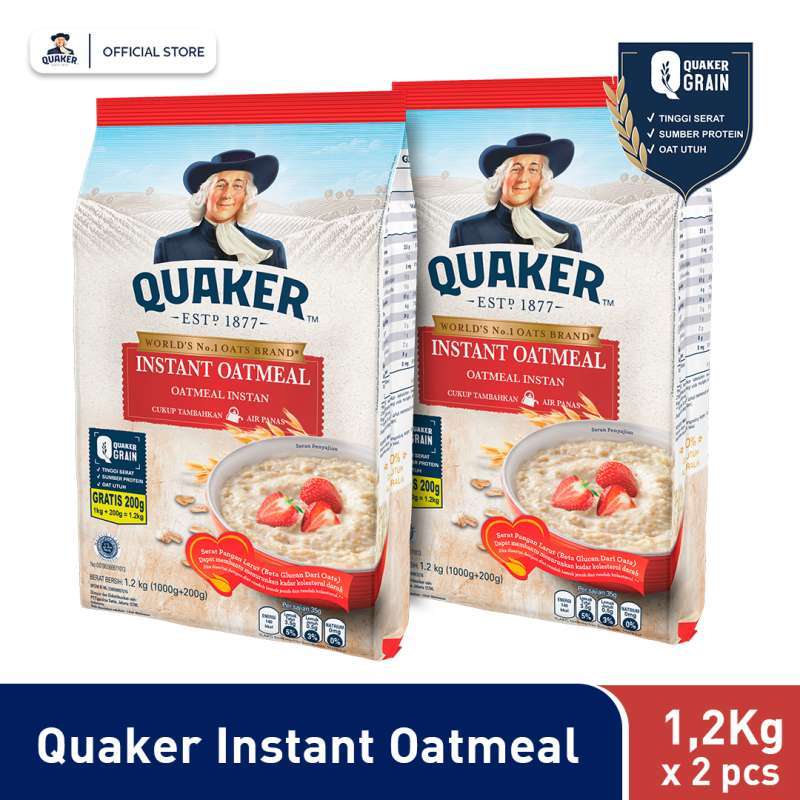 Promo Quaker Instant Oatmeal 2400 G Twinpack [2 Pcs] Diskon 8% Di ...