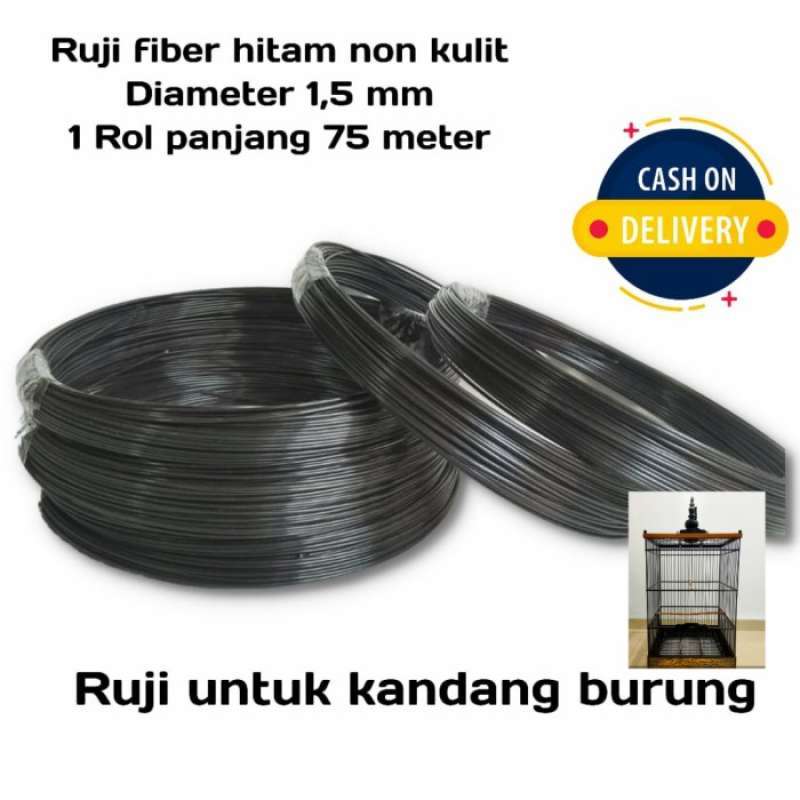 Promo Ruji Jeruji Fiber hitam non kulit 1,5 Mili full rol 75 meter ...