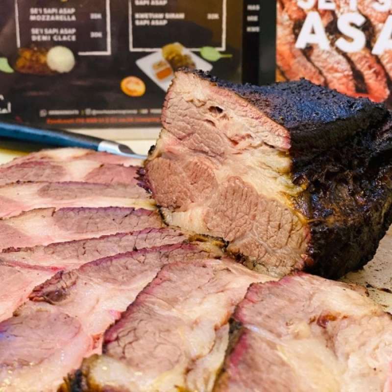 Promo sei sapi asap brisket lengkap dengan sambal 500gram (smoked