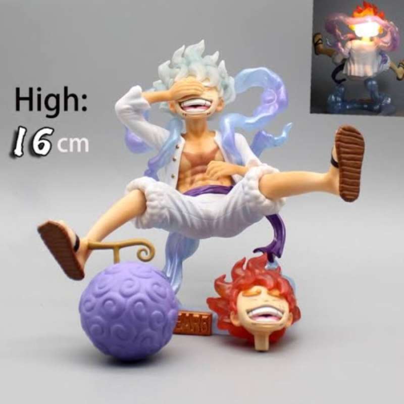 Jual Gk Anime One Piece Monkey D Luffy Gear 5 Nika Led Head Statue ...