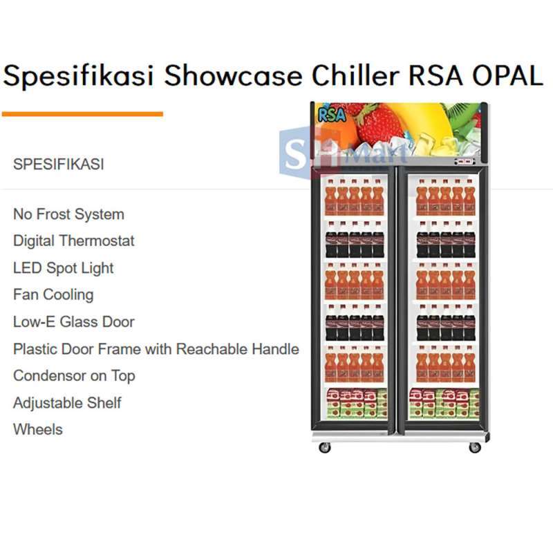 Jual SHOWCASE RSA 2 PINTU OPAL KAPASITAS 575 LITER 8 RAK KULKAS ...