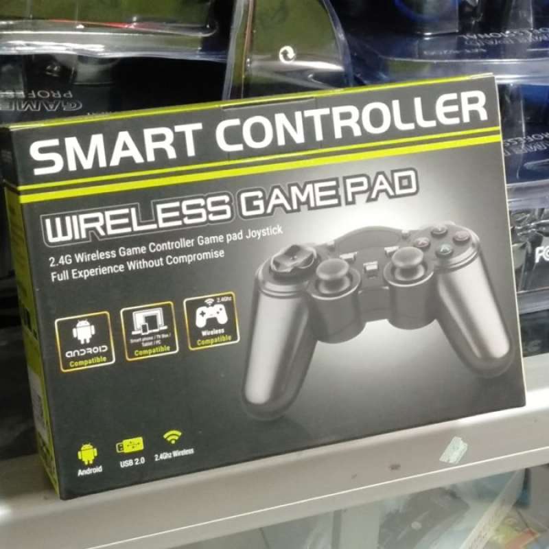 Stik Ps Pc Gamepad Wireless 2.4GHz untuk Smart TV Box Game TV Laptop