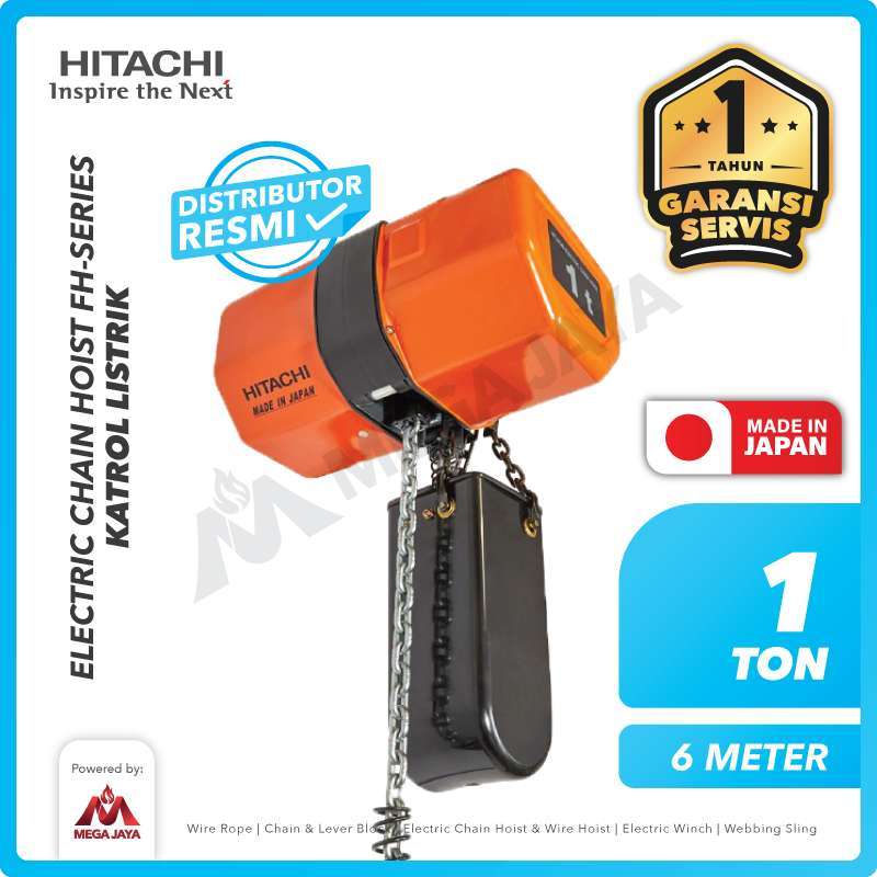Jual Hitachi Electric Chain Hoist 1 Ton X 6 Meter 3f Fh Series Di Seller Megajaya.co.id Official