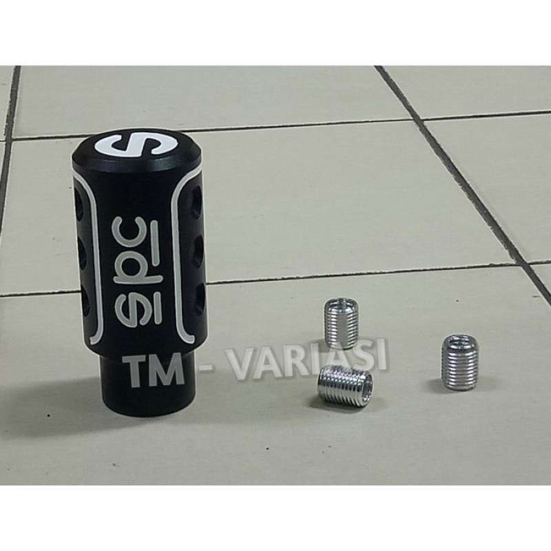 Promo Gear Shift Knob Racing Besi Ulir Hitam Bulat 3Baris Garis Logo ...