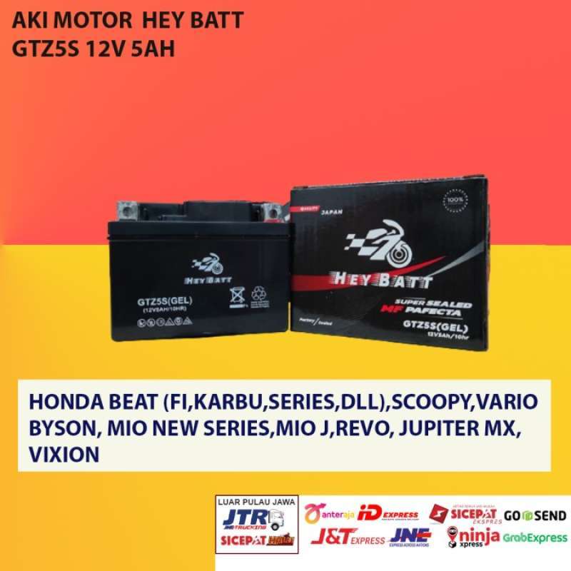 Promo AKI MOTOR KERING HEY BATT GTZ5S 12V 5AH Diskon 23% di Seller