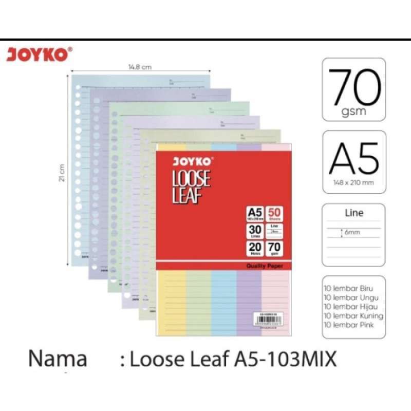 Jual Isi File Merek Kiky Atau Big Boss/loose Leaf/isi Kertas File Polos ...