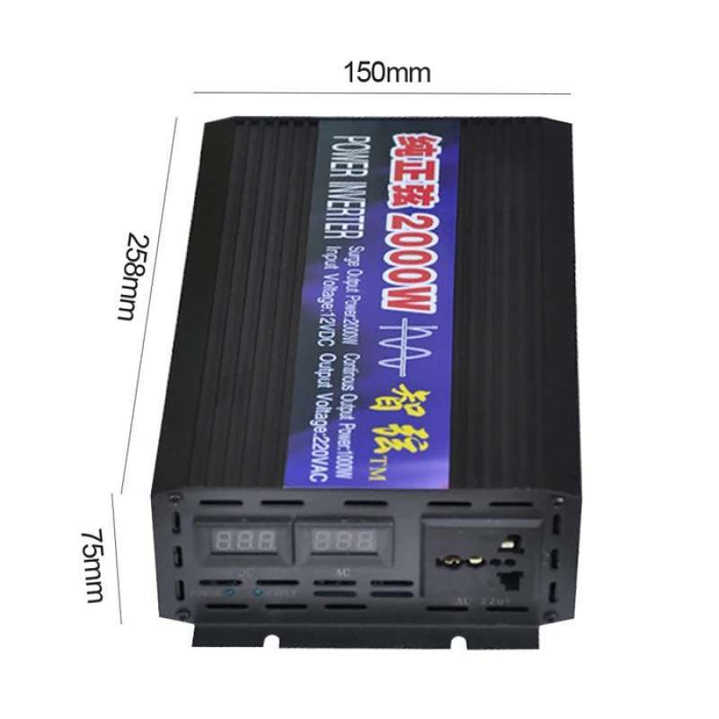Promo Power Inverter Solar Panel PLTS PSW Pure Sine Wave 2000 Watt 12