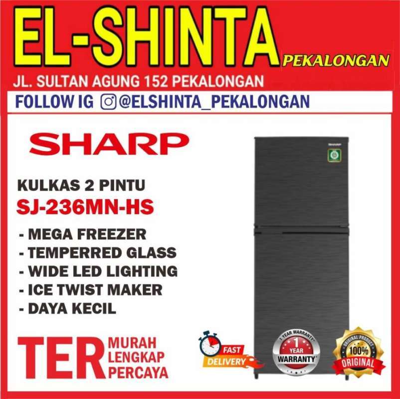 Jual kulkas sharp 2 pintu SJ-236MN-HS di Seller elshintaelektronik ...
