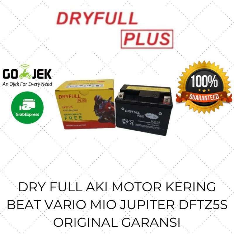 Promo Aki Kering Motor Beat Vario 110 Mio Dry Full Plus DFTZ-5S / Aki