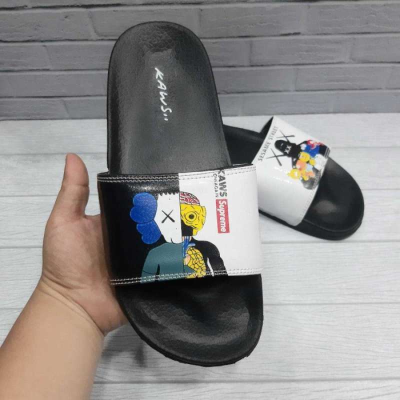 Promo Sendal laki laki Kaws x Supreme Hitam Size 36 44 Diskon 23