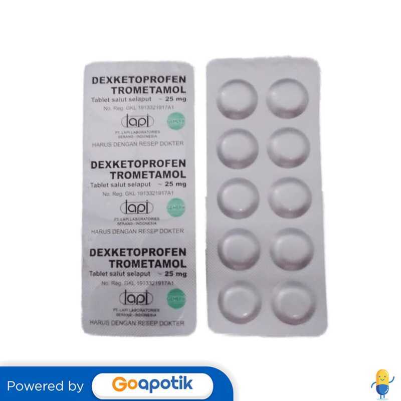 Jual DEXKETOPROFEN TROMETAMOL LAPI 25 MG STRIP 10 TABLET di Seller ...