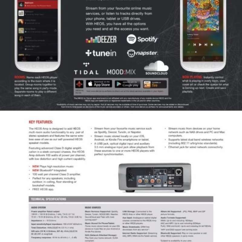 Promo Denon Heos Amp Hs2 Wireless Multi Room Sound System Diskon 3 di