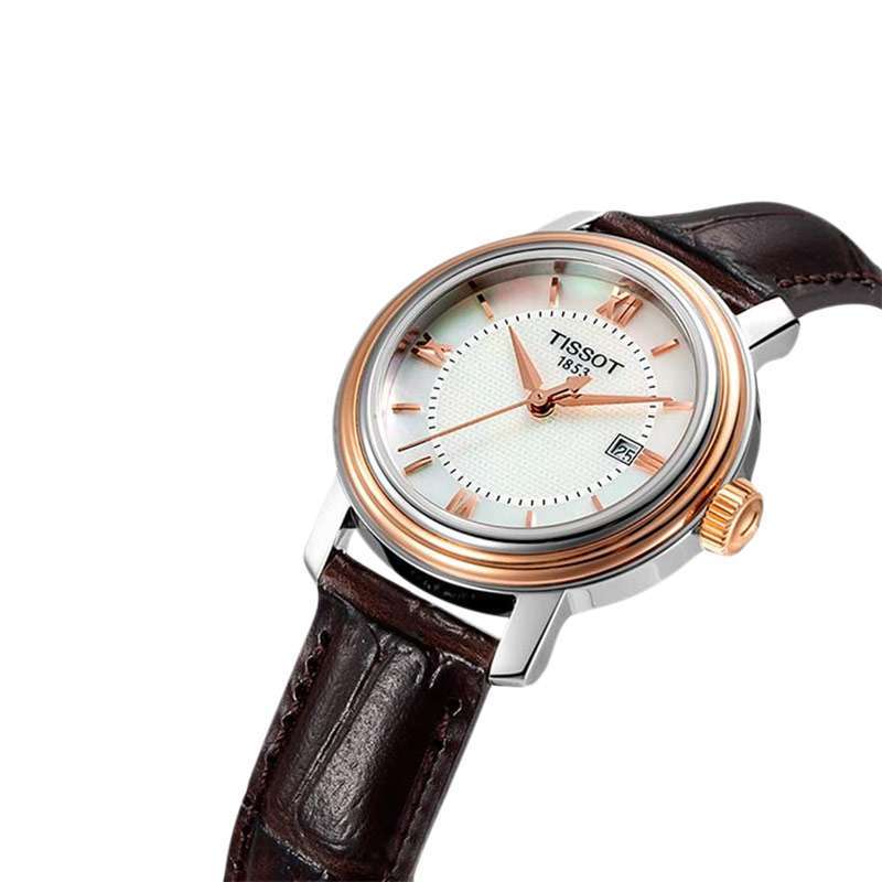 Tissot T Classic Bridgeport Mother of Pearl Dial Two Tone Steel Strap Watch For Women - T097.010.22.116.00