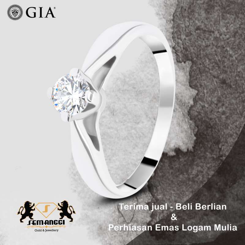 Jual Cincin Berlian Certified Gia Solitaire Semanggi Wanita Smg