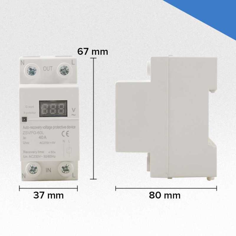 Jual Hdp Din Rail Over Under Voltage Protection Auto Recovery 230v 40a ...
