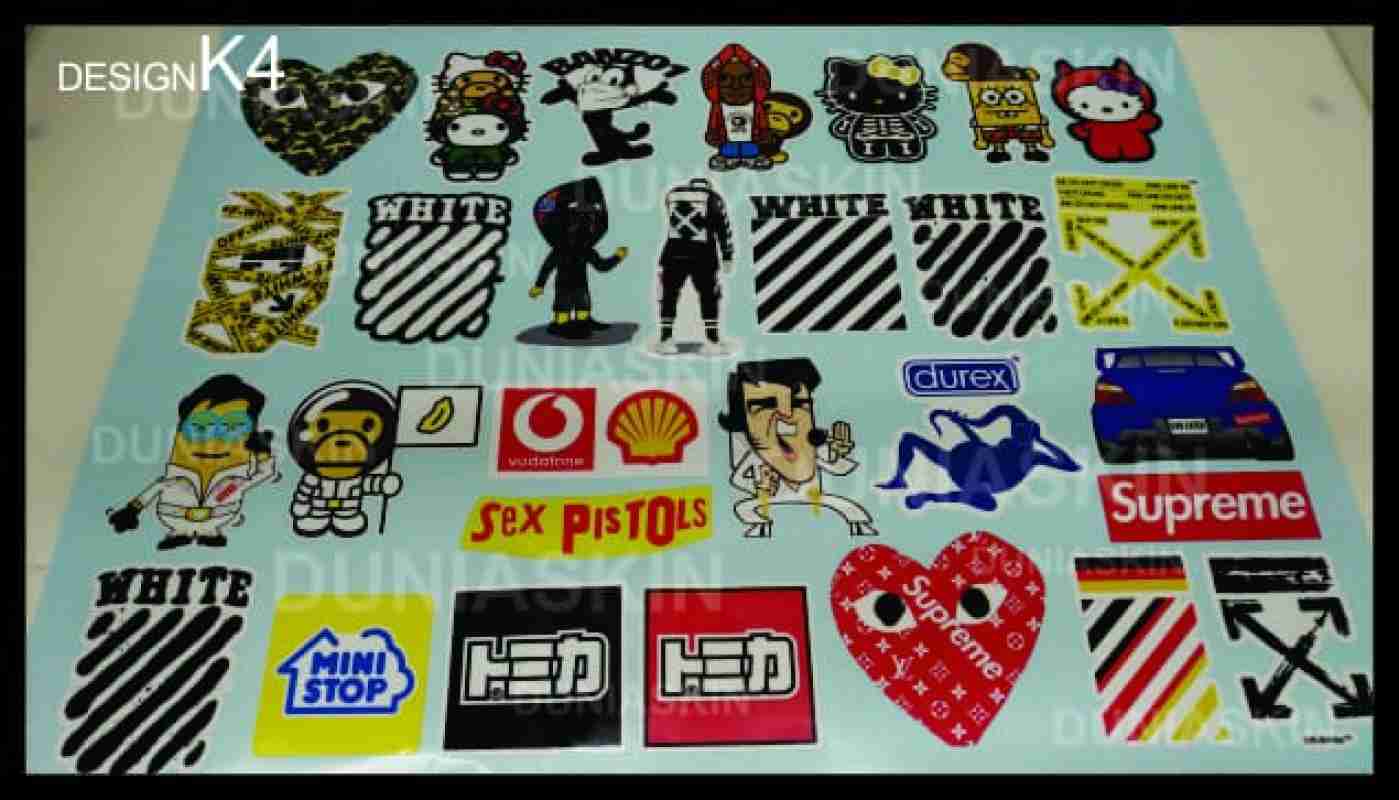 Promo Sticker Koper Rimowa Design K4 Famuos Brand Garcon Off White Bape ...