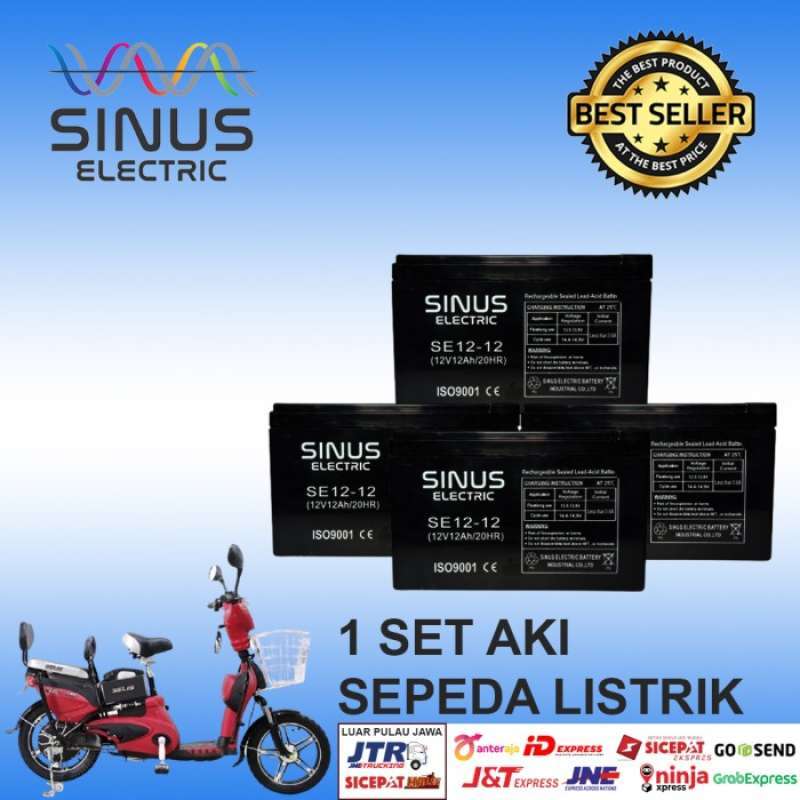 Promo Aki Kering Sepeda Listrik & Ups 4 Pcs 1 Set 12ah 12v Paling Murah