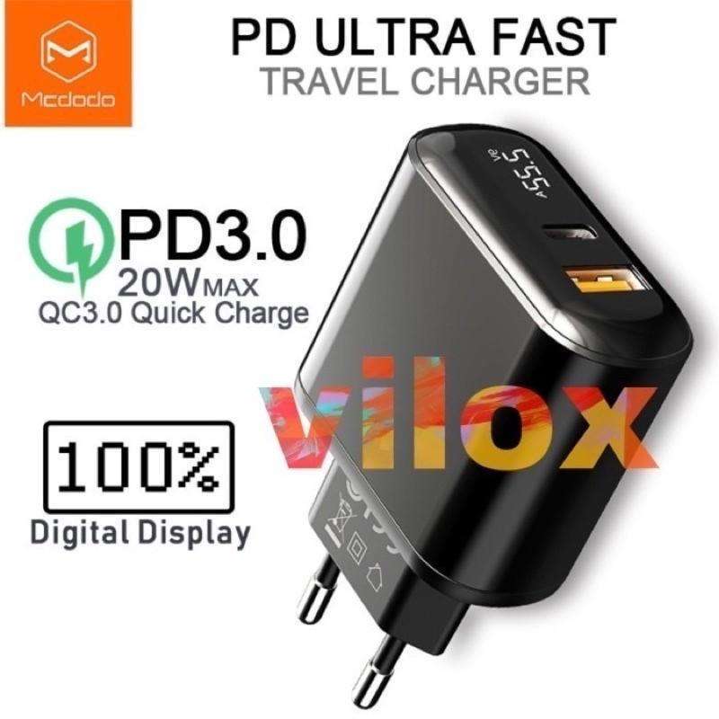 mcdodo adapter fast charger cas pd qc 20w digital iphone 11 12 13