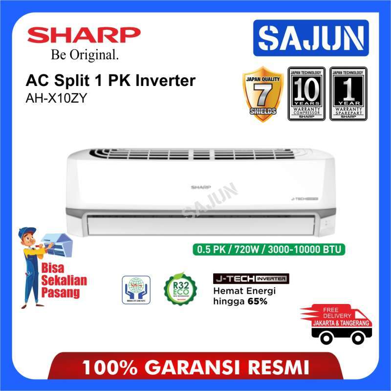 Promo Sharp Ac Split Inverter 1 Pk Ah-x10zy J-tech Air Conditioner 1pk ...