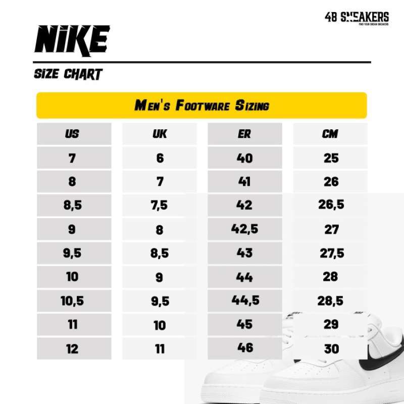 Ukuran sepatu us nike top