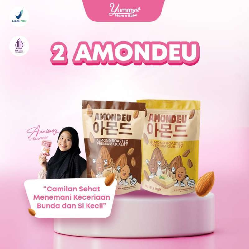 Jual Yummysalmond Amondeu Korean Roasted Camilan Almond Sehat Rendah