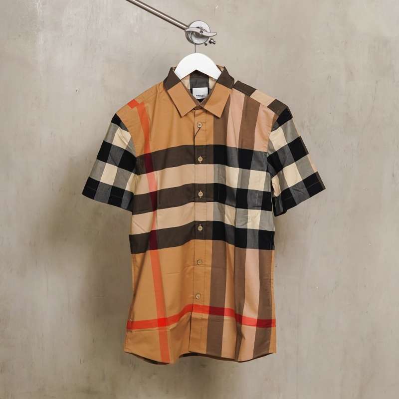 Burberry shirt camel best sale