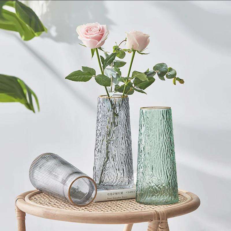 Jual Light Luxury Vas Bunga Dekorasi Interior Ruang Tamu Motif Vertikal