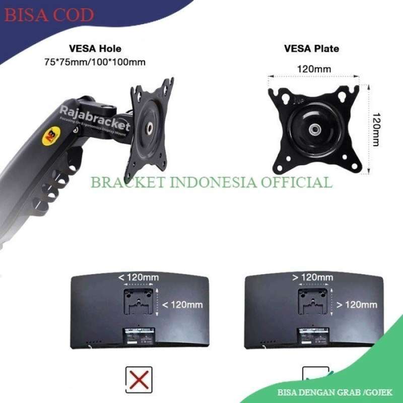 Promo Bracket Dual Monitor Tv 17 30 Inch Dual Arm Full Motions Desk