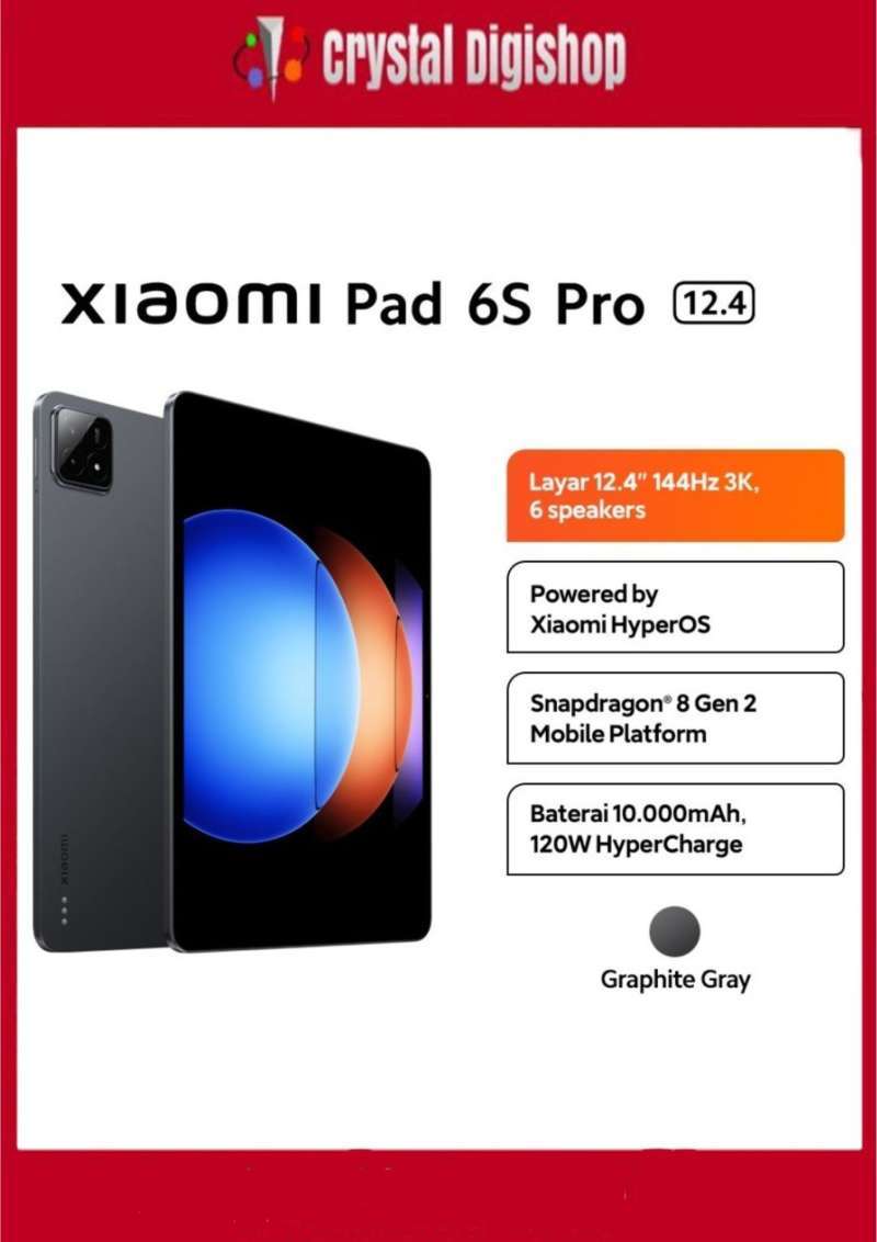 Jual Xiaomi Pad 6s Pro 8gb/256gb 12.4'' Gray Di Seller Crystal Digishop ...