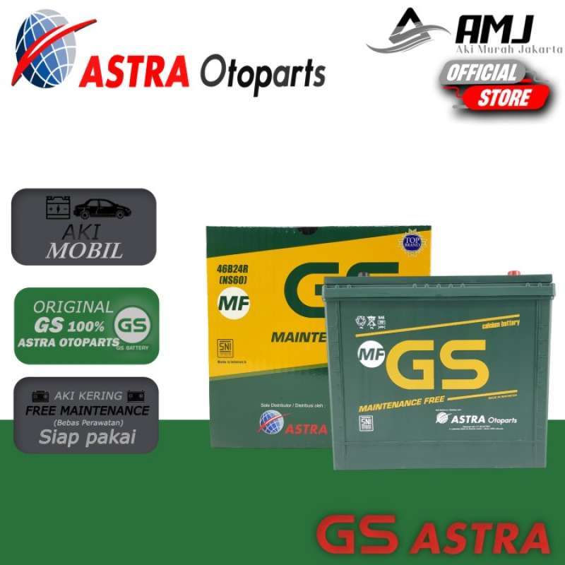 Promo Aki Mobil Taruna Gs Mf Astra Ns60 12v / 45ah (aki Kering) Diskon
