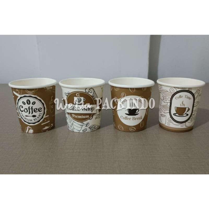 Jual Paper Cup 6.5 Oz Motif Putih, Coffee & Sweet Corn / Gelas Kertas ...