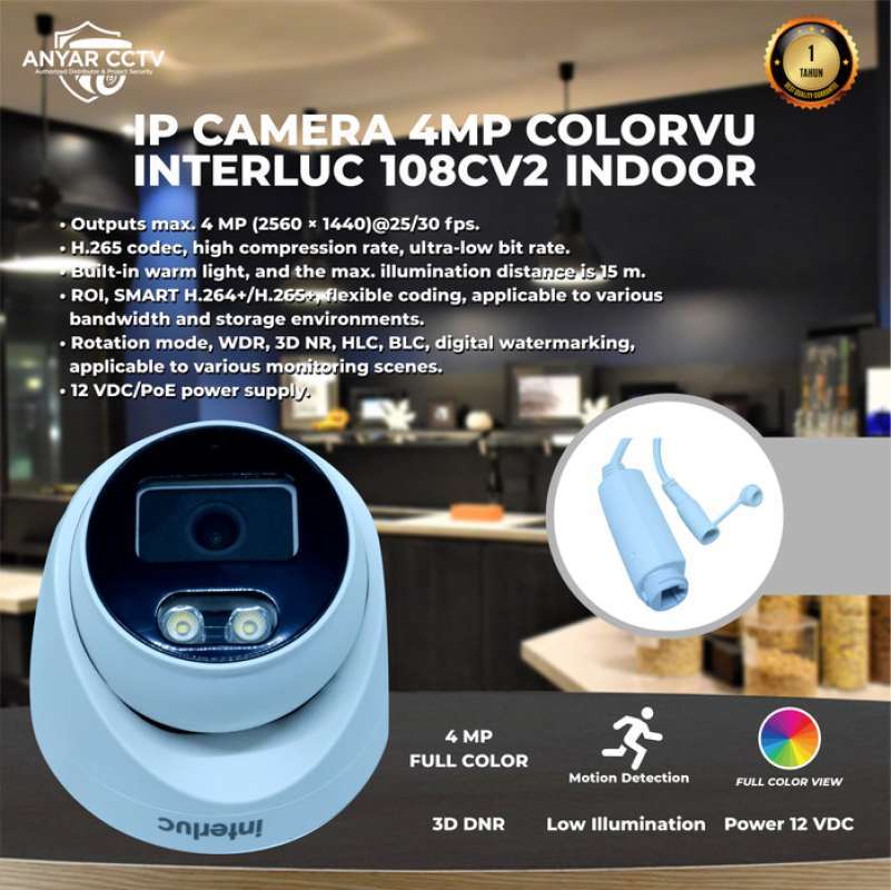 Jual Interluc Ip Camera 4mp Colorvu Onvif + Poe / Interluc 108cv2 ...