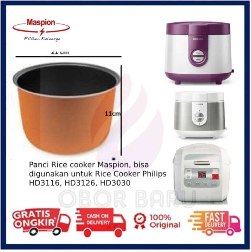 Promo Philips Inner Pot Panci Rice Cooker 1 Liter Hd3116, Hd3126, Hd3030 Diskon 9 Di Seller