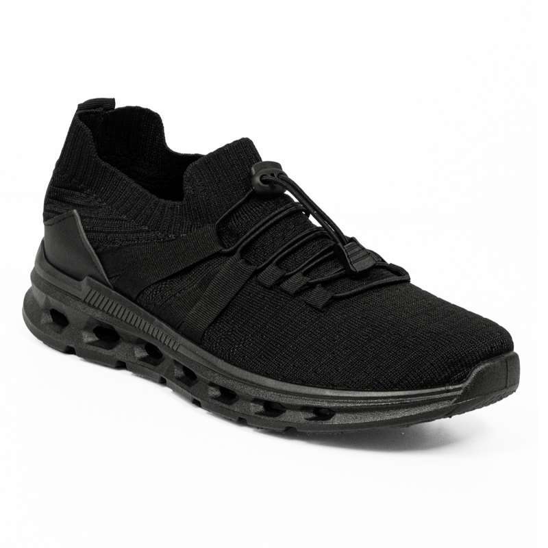 Kevin Sepatu Sport Pria Men Sneakers Sekolah Flyknit Tali 889-072 Hitam
