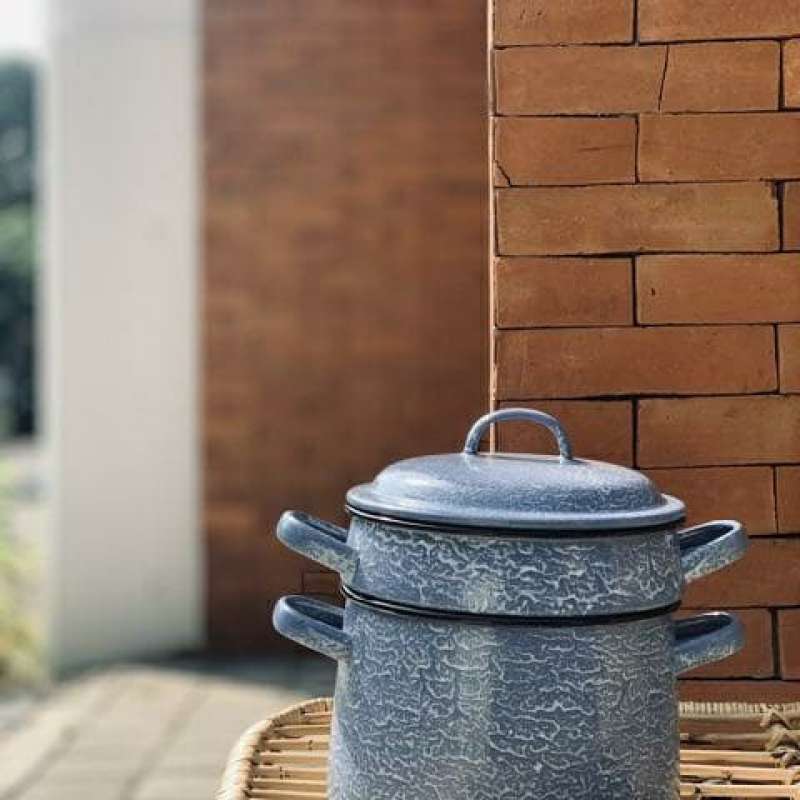 Jual Panci Kukus Tim Susun 2 (tahan Asam) Steamer Dim Sum Enamel