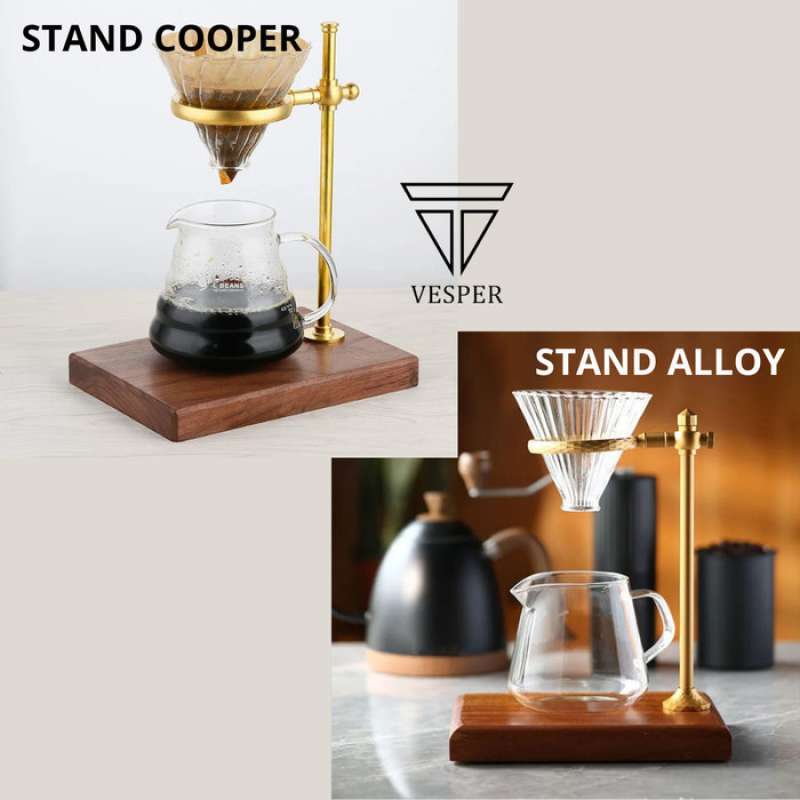 Promo Terbaik Pour Over Stand V60 Holder / Coffee Dripper Wood Walnut / Tiang Kopi Stand