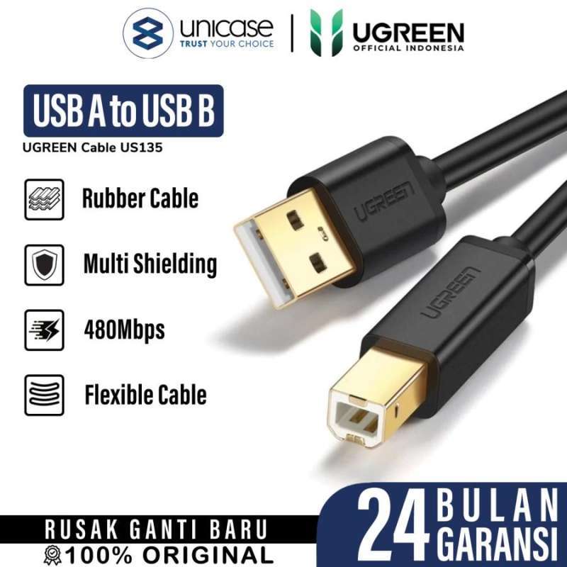 UGREEN Kabel Printer USB B 2.0 - USB A 3m US135 10351