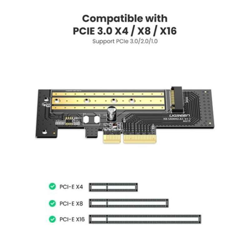 UGREEN Adapter PCIe ke M2 Nvme Express Card 32Gbps PCIe X4 - CM302 70503