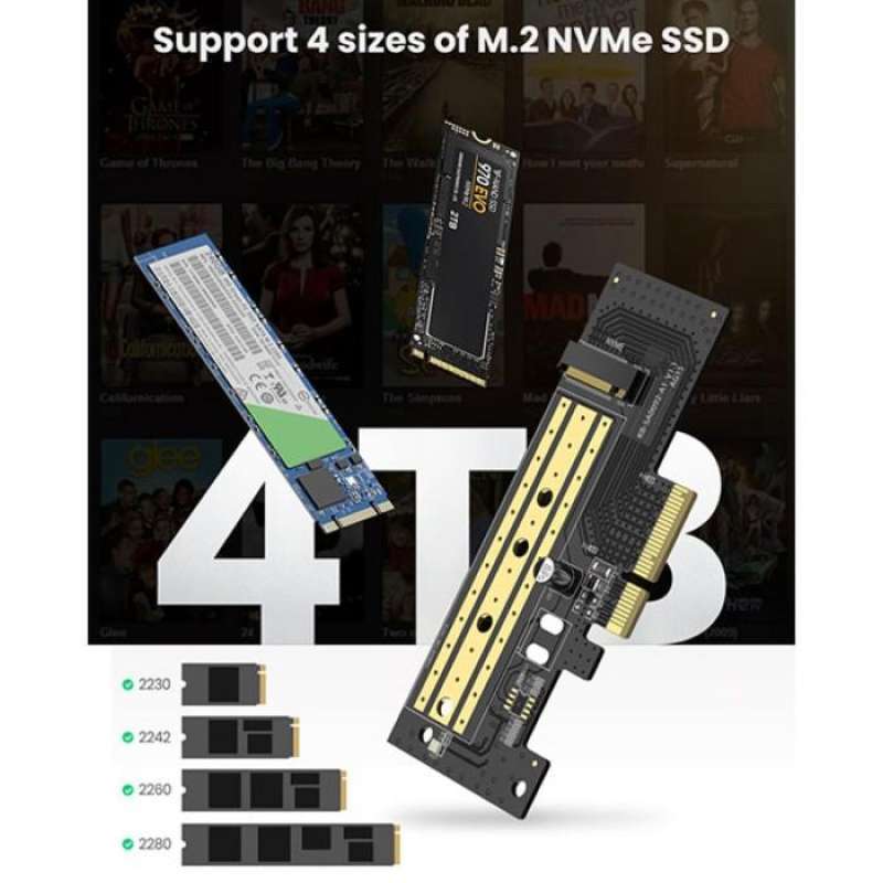 UGREEN Adapter PCIe ke M2 Nvme Express Card 32Gbps PCIe X4 - CM302 70503