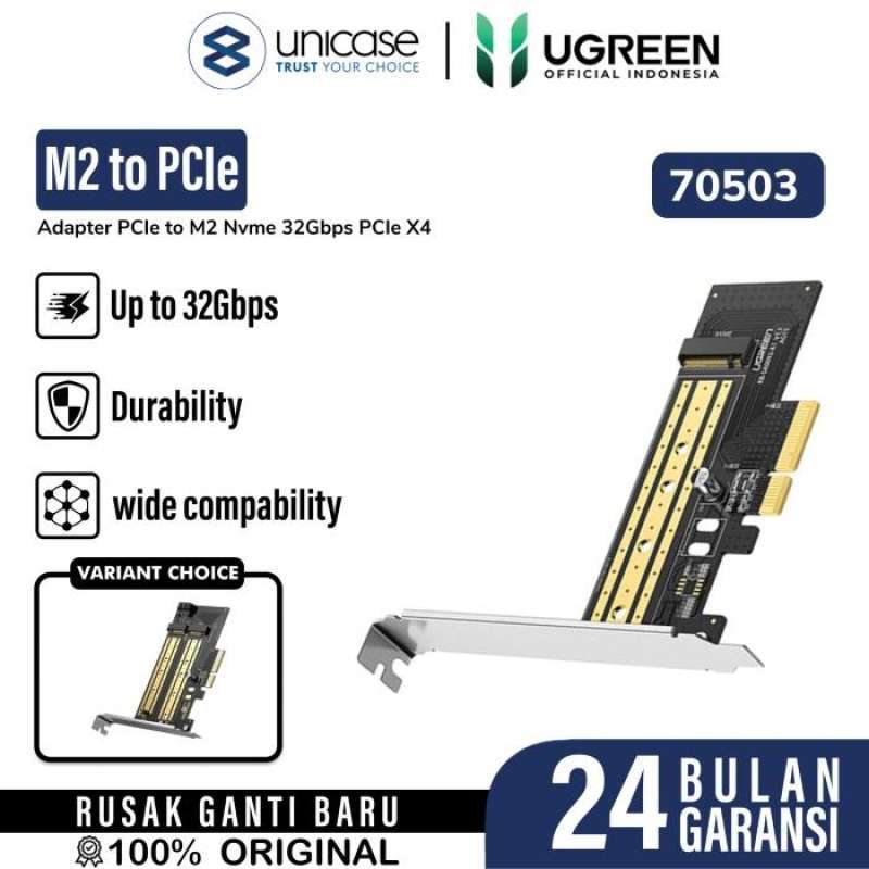 UGREEN Adapter PCIe ke M2 Nvme Express Card 32Gbps PCIe X4 - CM302 70503