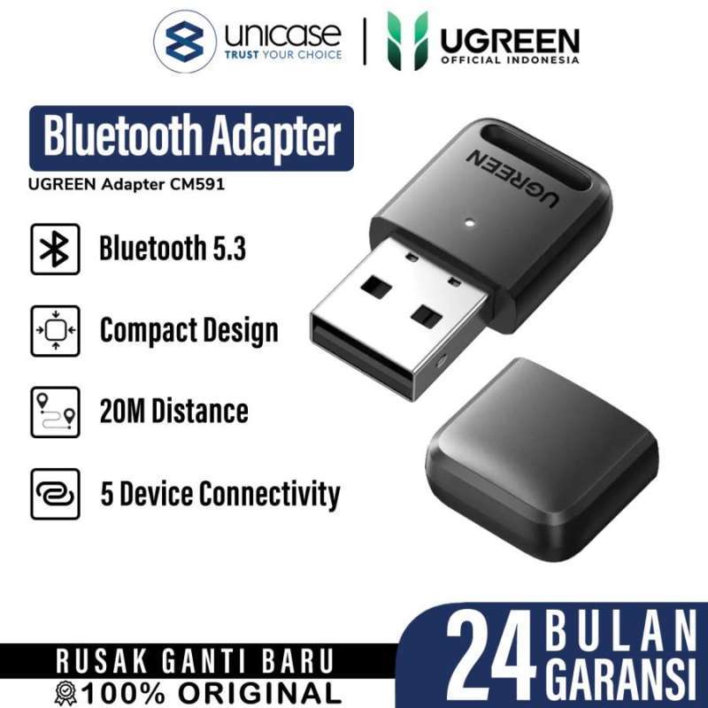 UGREEN Bluetooth Dongle USB Bluetooth 5.3 Adapter Receiver for PC - Black CM591 90225