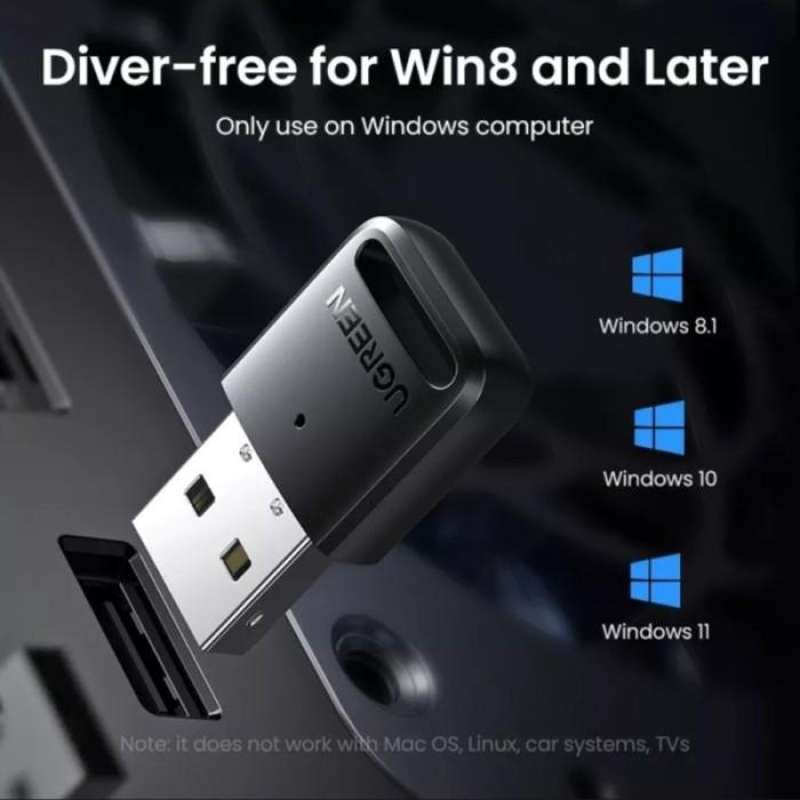 UGREEN Bluetooth Dongle USB Bluetooth 5.3 Adapter Receiver for PC - Black CM591 90225