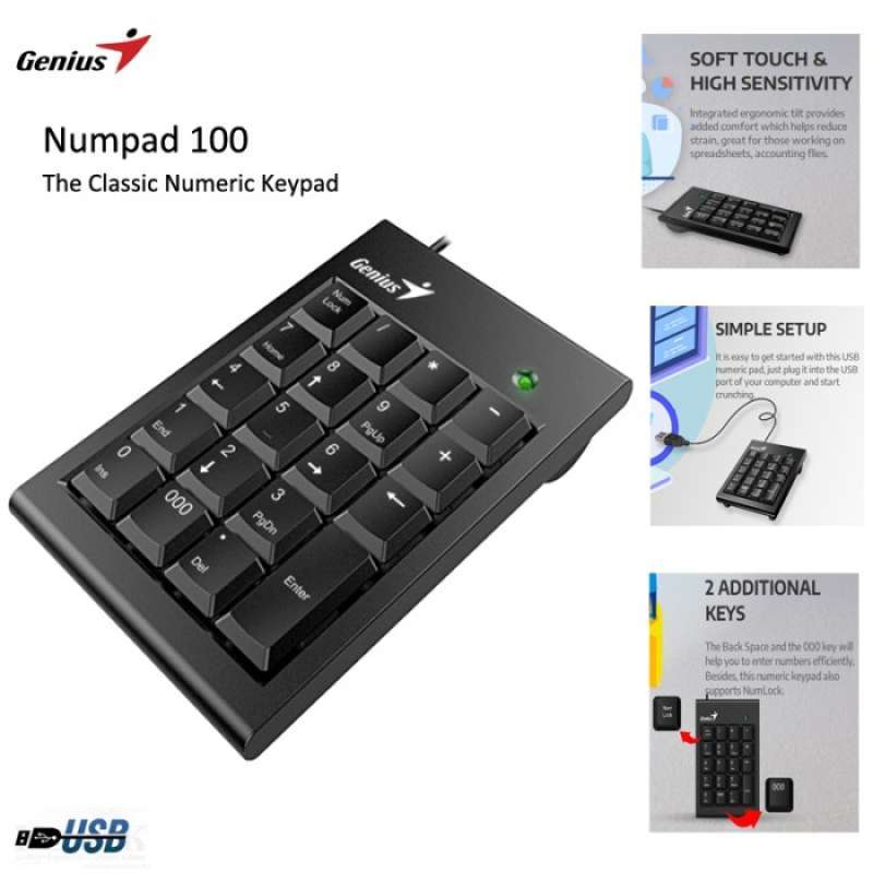 Jual Genius Numpad 100 Wired Numeric Keypad - Black Di Seller Rukia ...