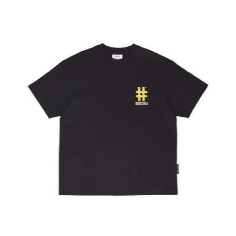 [BEENTRILL]★NEW MINI TAPING HASHTAG SHORT SLEEVE T-SHIRT Promo Beentrill Mini Taping Hashtag T-shirt Black Diskon 47