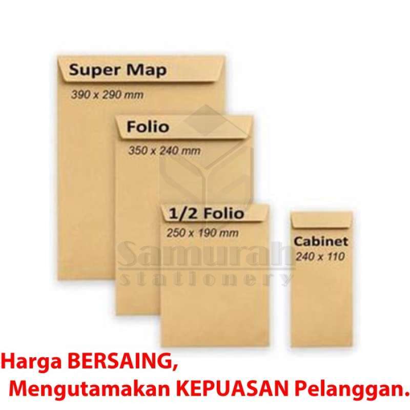 Jual Amplop Kertas Coklat Neuro Ukuran Map Polos Berkas Dokumen 28 X 37 ...