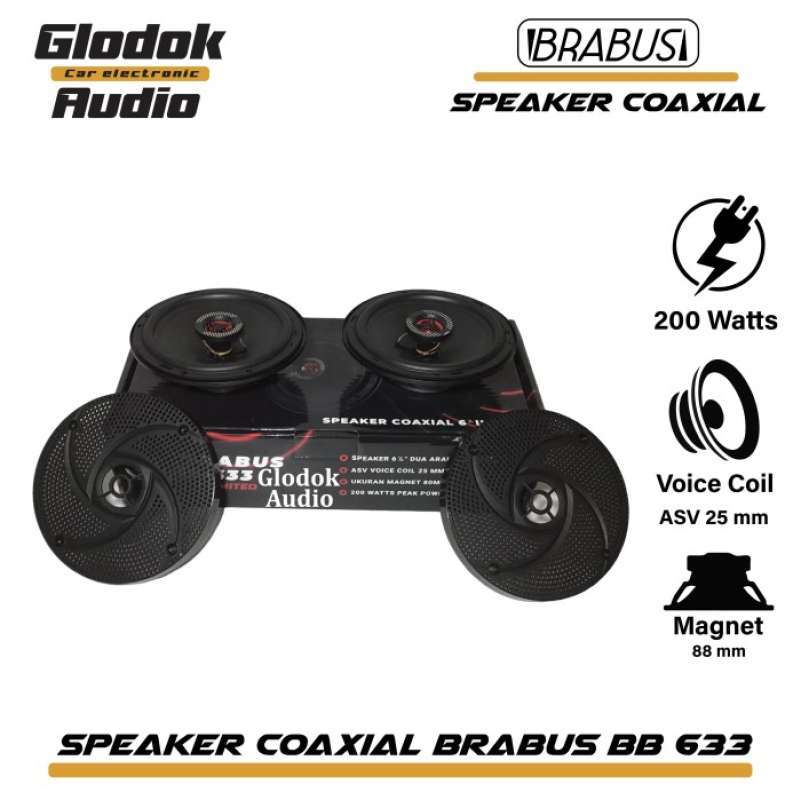 Diskon Speaker Coaxial 6 Inch 2 Way Brabus Bb633 Sepasang Baru
