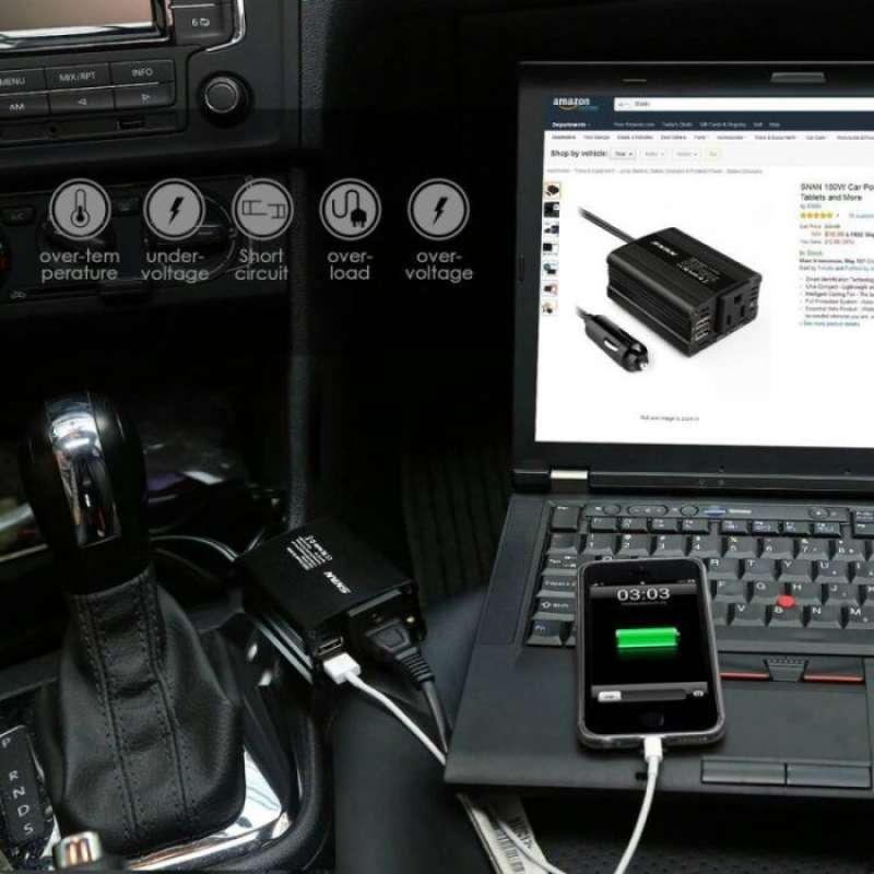 Jual Taffware Power Inverter Mobil Dc-ac 2 Usb + Colokan Listrik 150w ...
